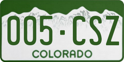 CO license plate 005CSZ