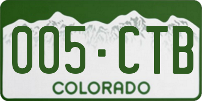 CO license plate 005CTB