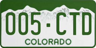 CO license plate 005CTD
