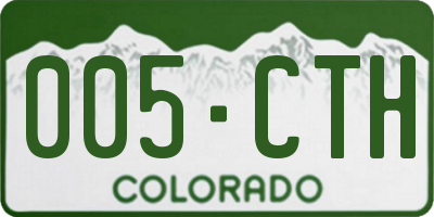 CO license plate 005CTH