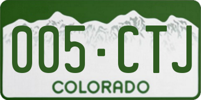 CO license plate 005CTJ