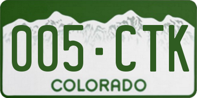 CO license plate 005CTK
