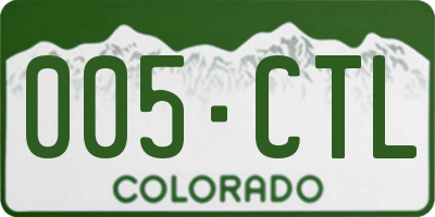 CO license plate 005CTL