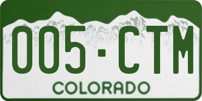 CO license plate 005CTM