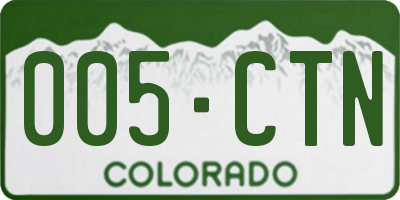 CO license plate 005CTN