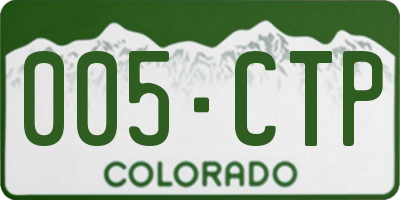 CO license plate 005CTP
