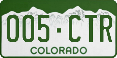 CO license plate 005CTR