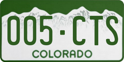 CO license plate 005CTS