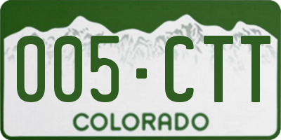 CO license plate 005CTT