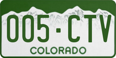 CO license plate 005CTV