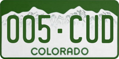 CO license plate 005CUD