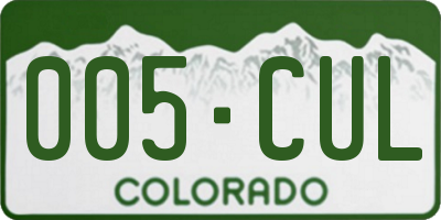 CO license plate 005CUL