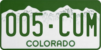 CO license plate 005CUM