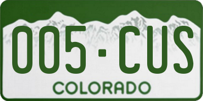 CO license plate 005CUS