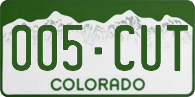 CO license plate 005CUT