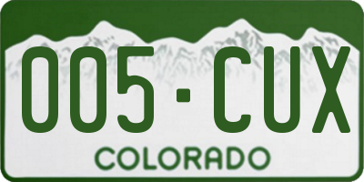 CO license plate 005CUX