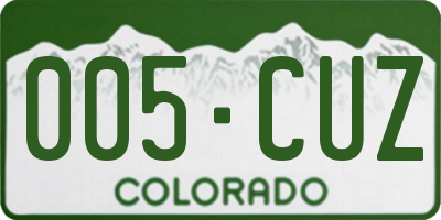 CO license plate 005CUZ