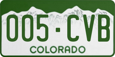 CO license plate 005CVB