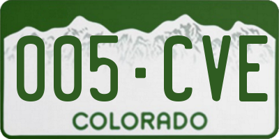 CO license plate 005CVE