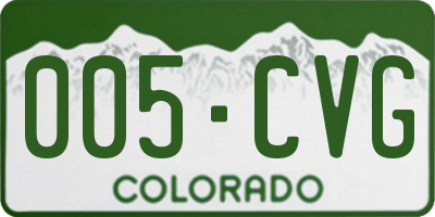CO license plate 005CVG