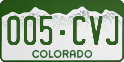 CO license plate 005CVJ