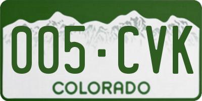 CO license plate 005CVK