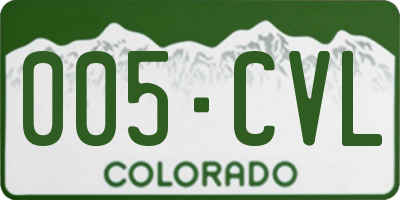 CO license plate 005CVL