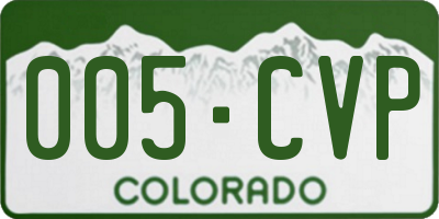 CO license plate 005CVP