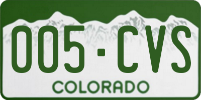 CO license plate 005CVS