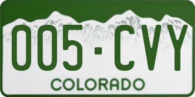CO license plate 005CVY