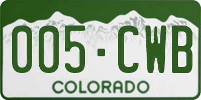 CO license plate 005CWB