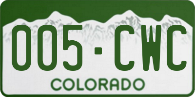 CO license plate 005CWC