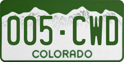 CO license plate 005CWD