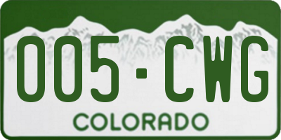 CO license plate 005CWG