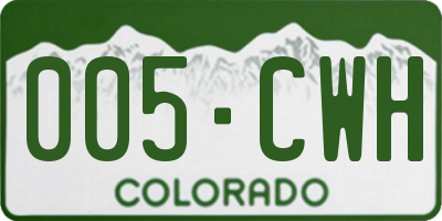 CO license plate 005CWH