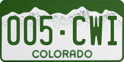 CO license plate 005CWI