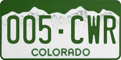 CO license plate 005CWR
