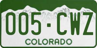 CO license plate 005CWZ