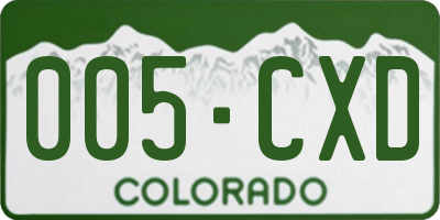 CO license plate 005CXD
