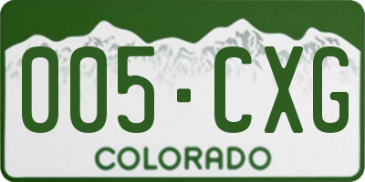 CO license plate 005CXG