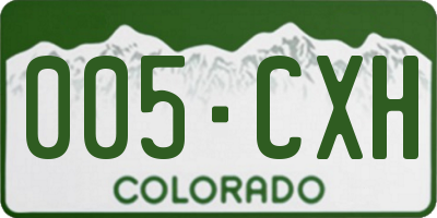 CO license plate 005CXH