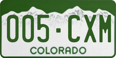 CO license plate 005CXM
