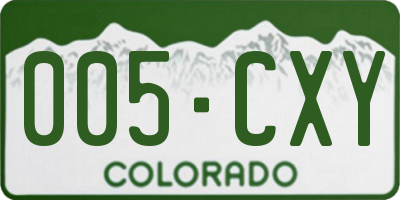 CO license plate 005CXY