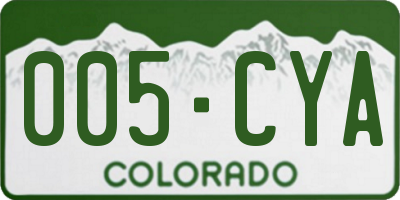 CO license plate 005CYA