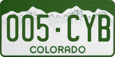 CO license plate 005CYB