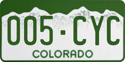 CO license plate 005CYC