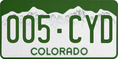 CO license plate 005CYD