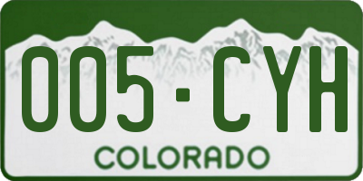 CO license plate 005CYH