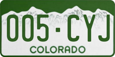 CO license plate 005CYJ
