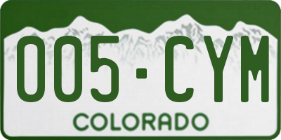 CO license plate 005CYM